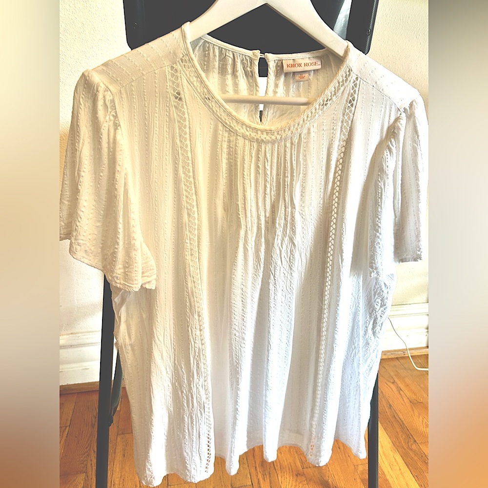 New With Tags, Knox Rose, White Blouse, Size M.